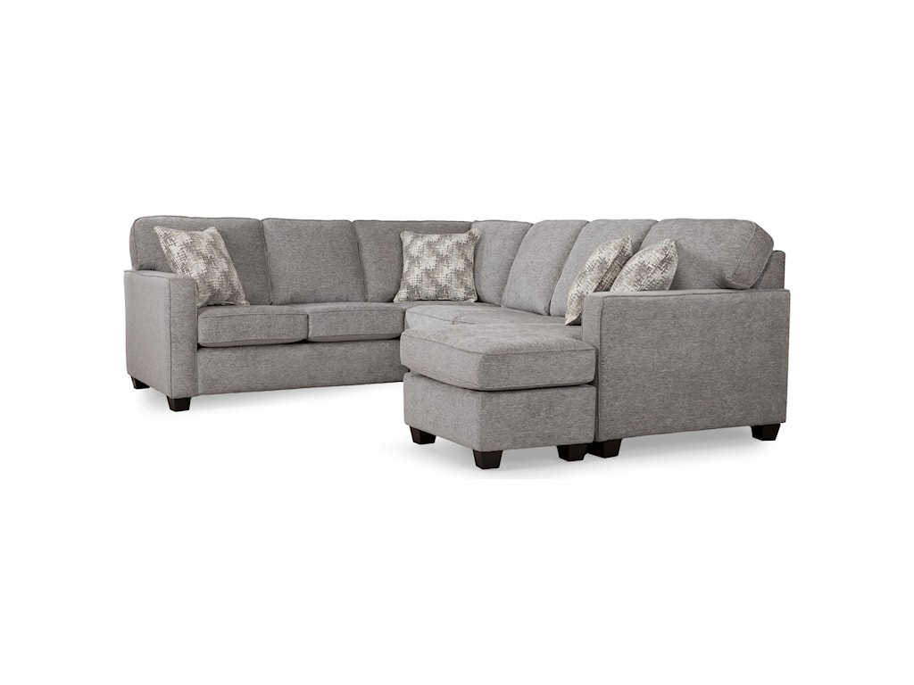 Decor-Rest 2541 Contemporary Sectional Sofa with Chaise | Wayside